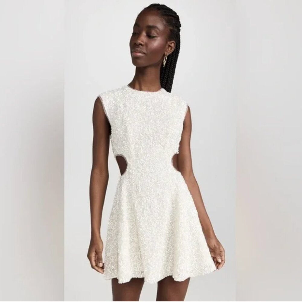 AJE Mirage Beaded Mini Dress (Ivory)